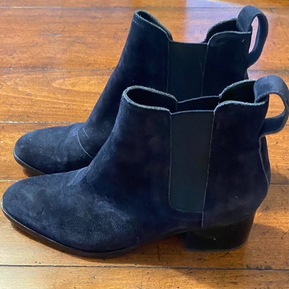 Rag & Bone Navy Suede Chelsea Walker Boots Size 39 - Picture 3 of 5